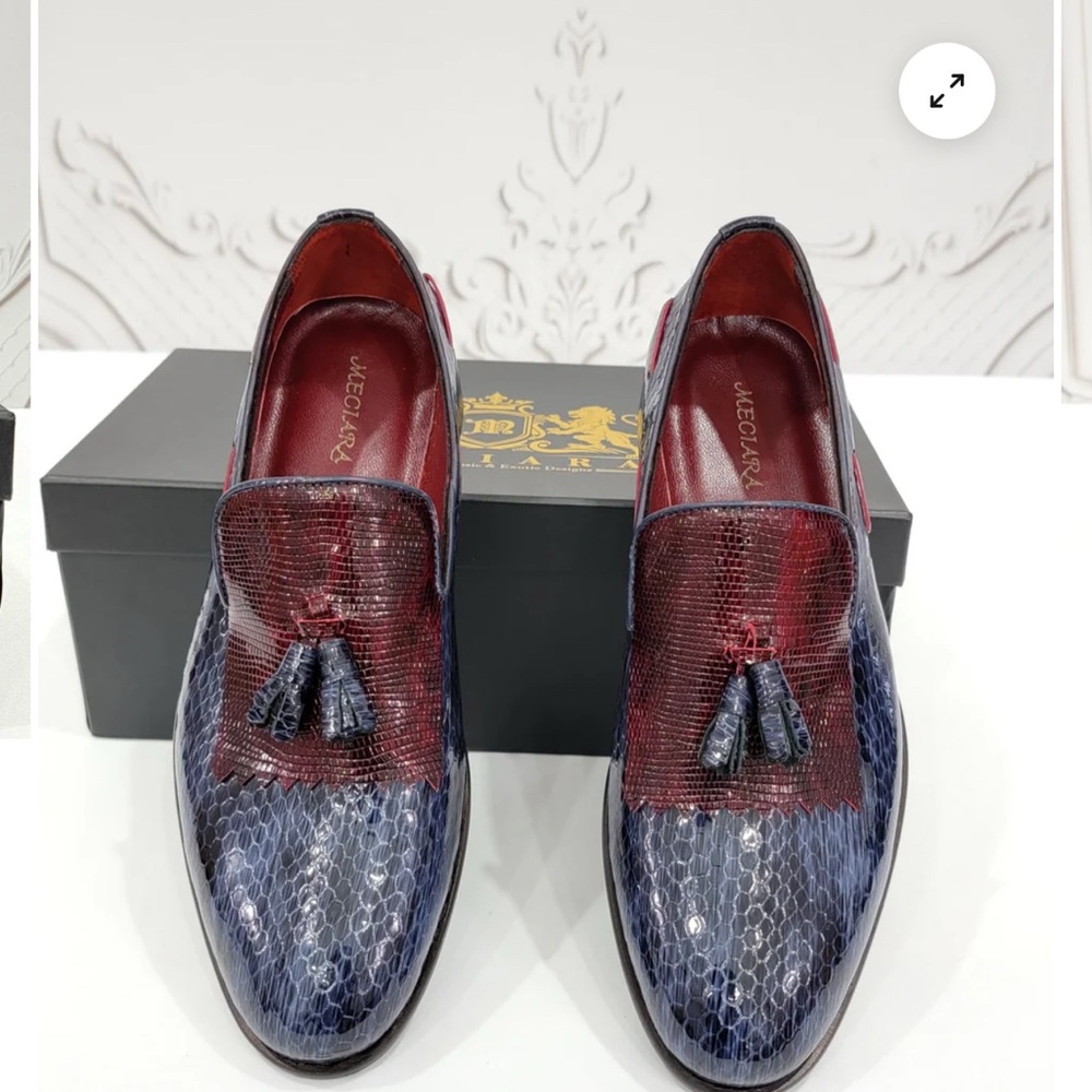 EXOTIC SHINY PYTHON SCALED GENUINE LEATHER DRESS SHOES Brand New